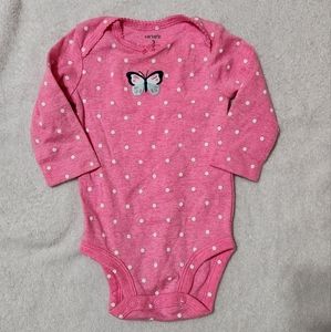 Carter's Butterfly and Polka Dots 3m onesie long sleeve bodysuit